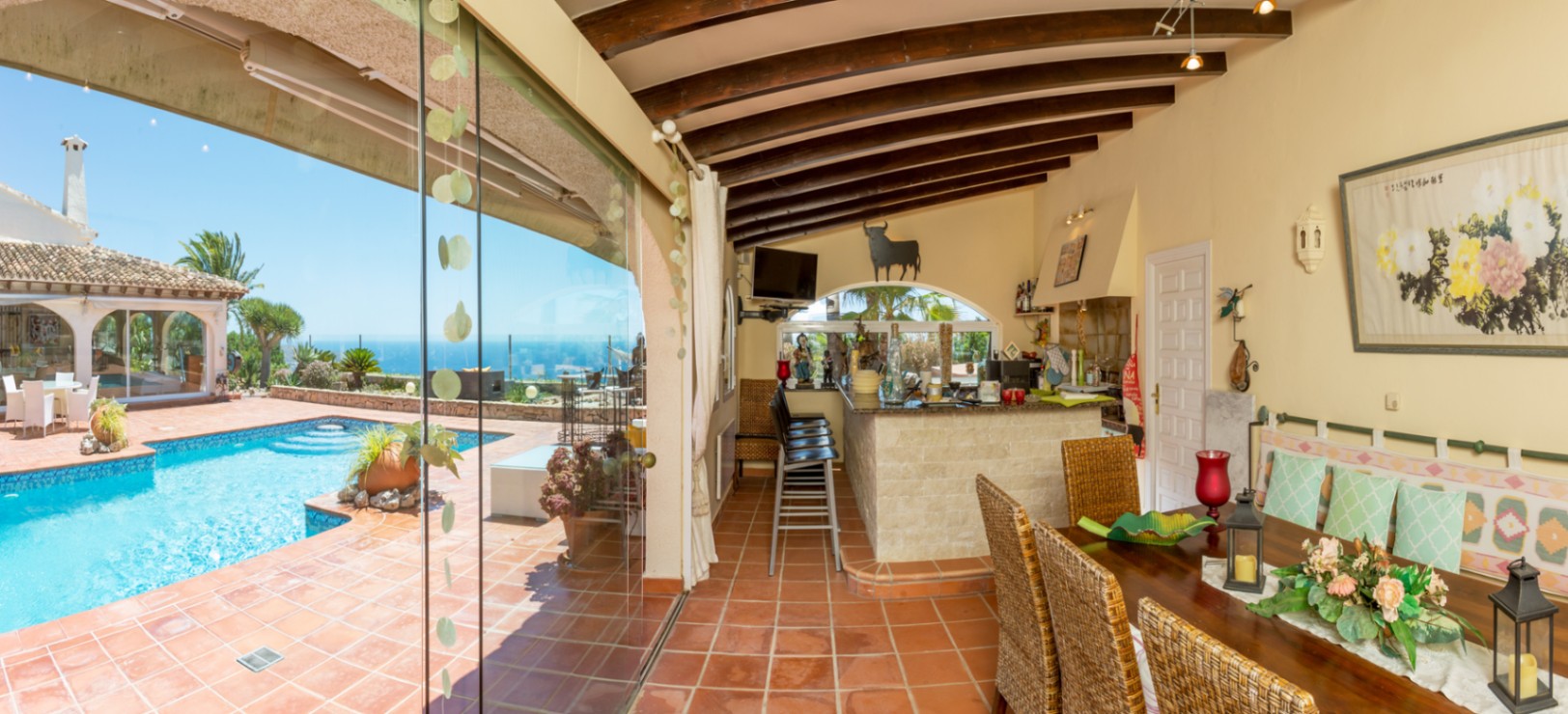 Villa mediterránea en Benitachell, Cumbre del Sol con vistas al mar