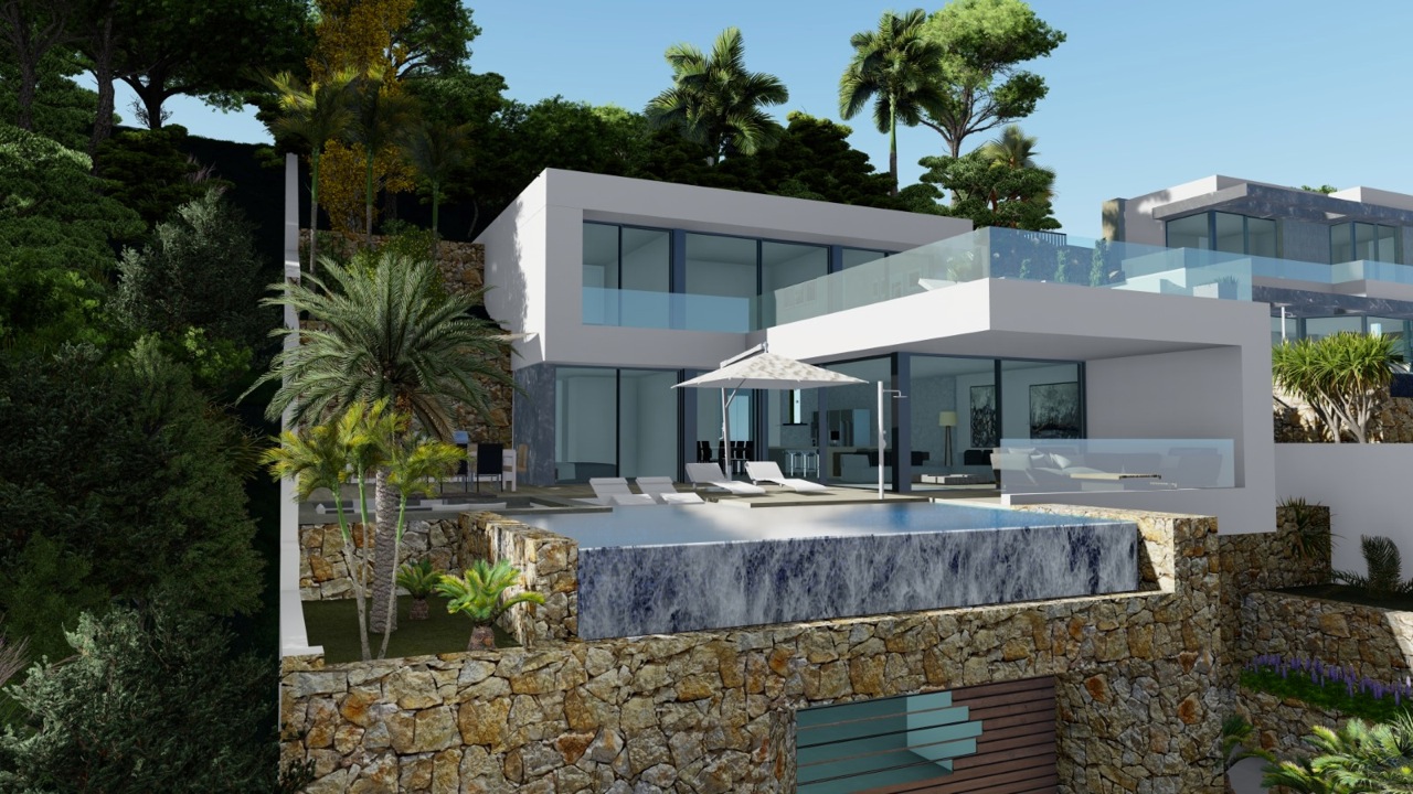 Villa de obra nueva con vistas al mar en Calpe