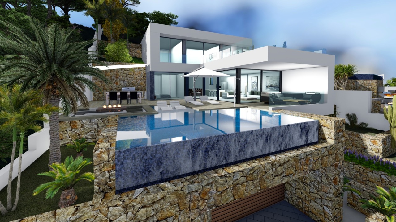 Villa de obra nueva con vistas al mar en Calpe