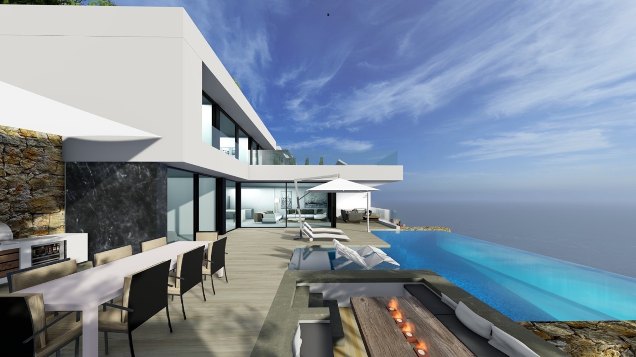 Villa de obra nueva con vistas al mar en Calpe