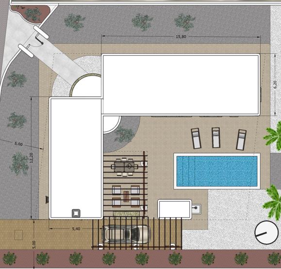 Villa de estilo ibicenco con piscina privada en Polop