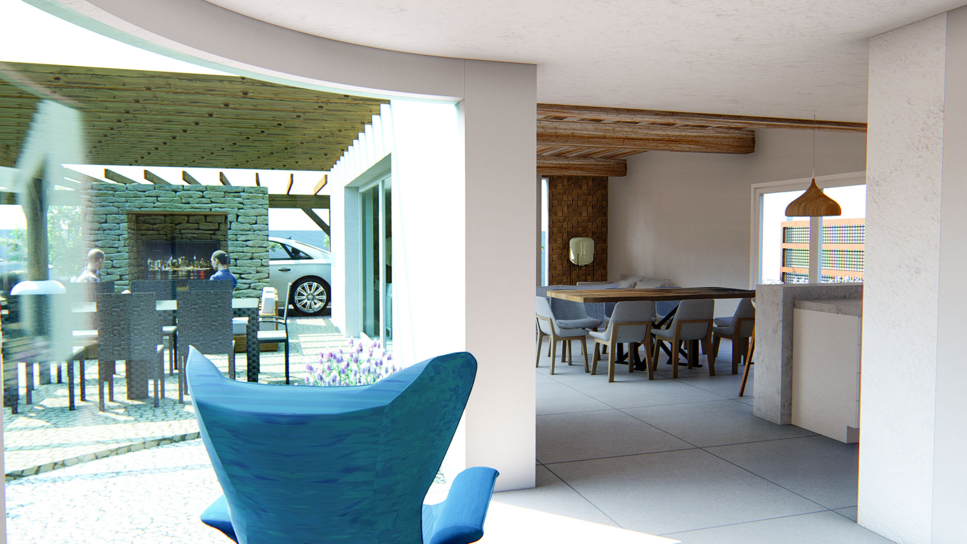 Villa de estilo ibicenco con piscina privada en Polop