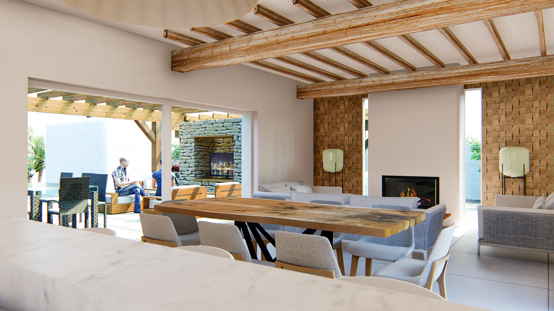 Villa de estilo ibicenco con piscina privada en Polop