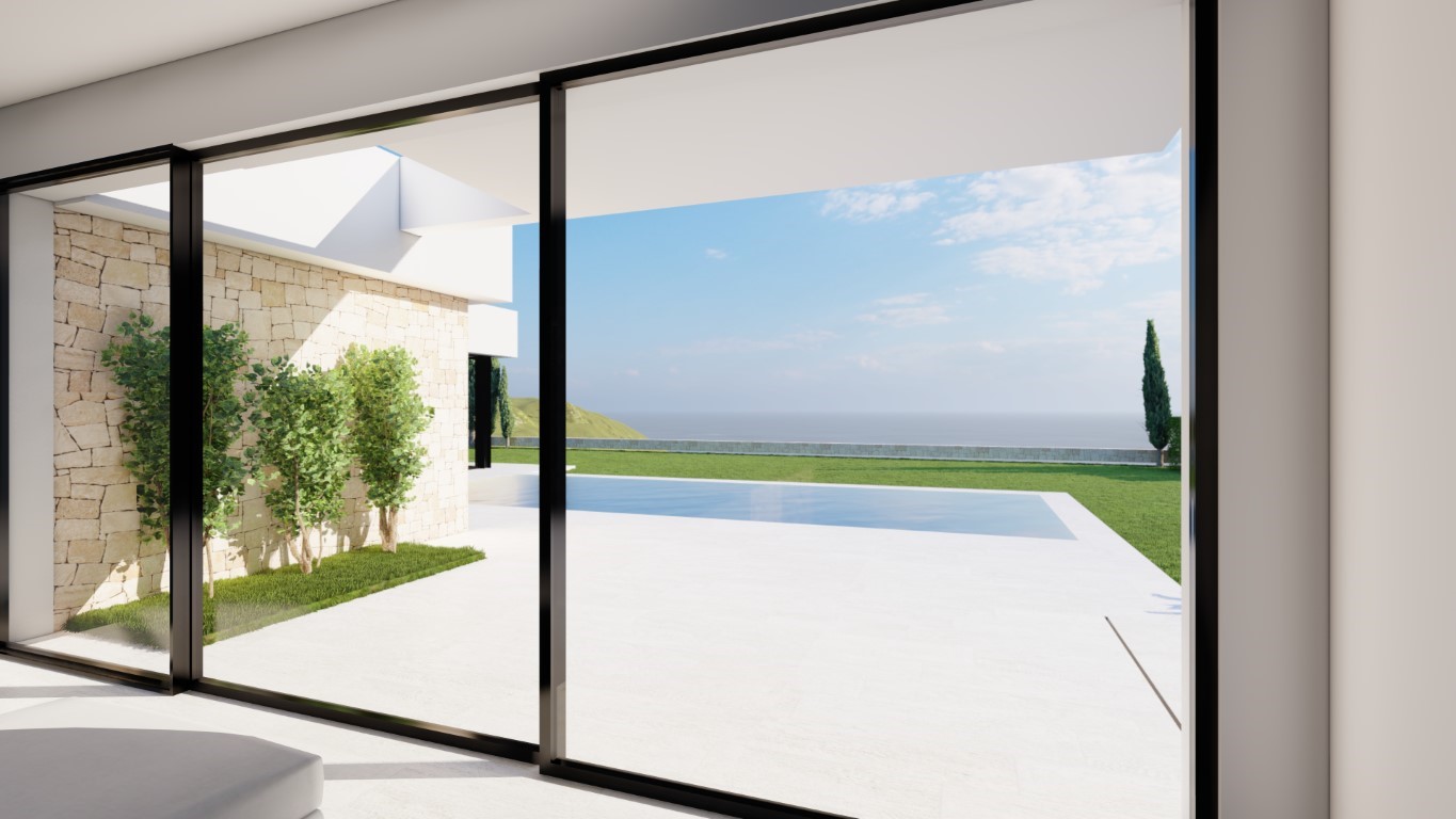 Villa de obra nueva en Calpe, Puerto Blanco con vistas al mar