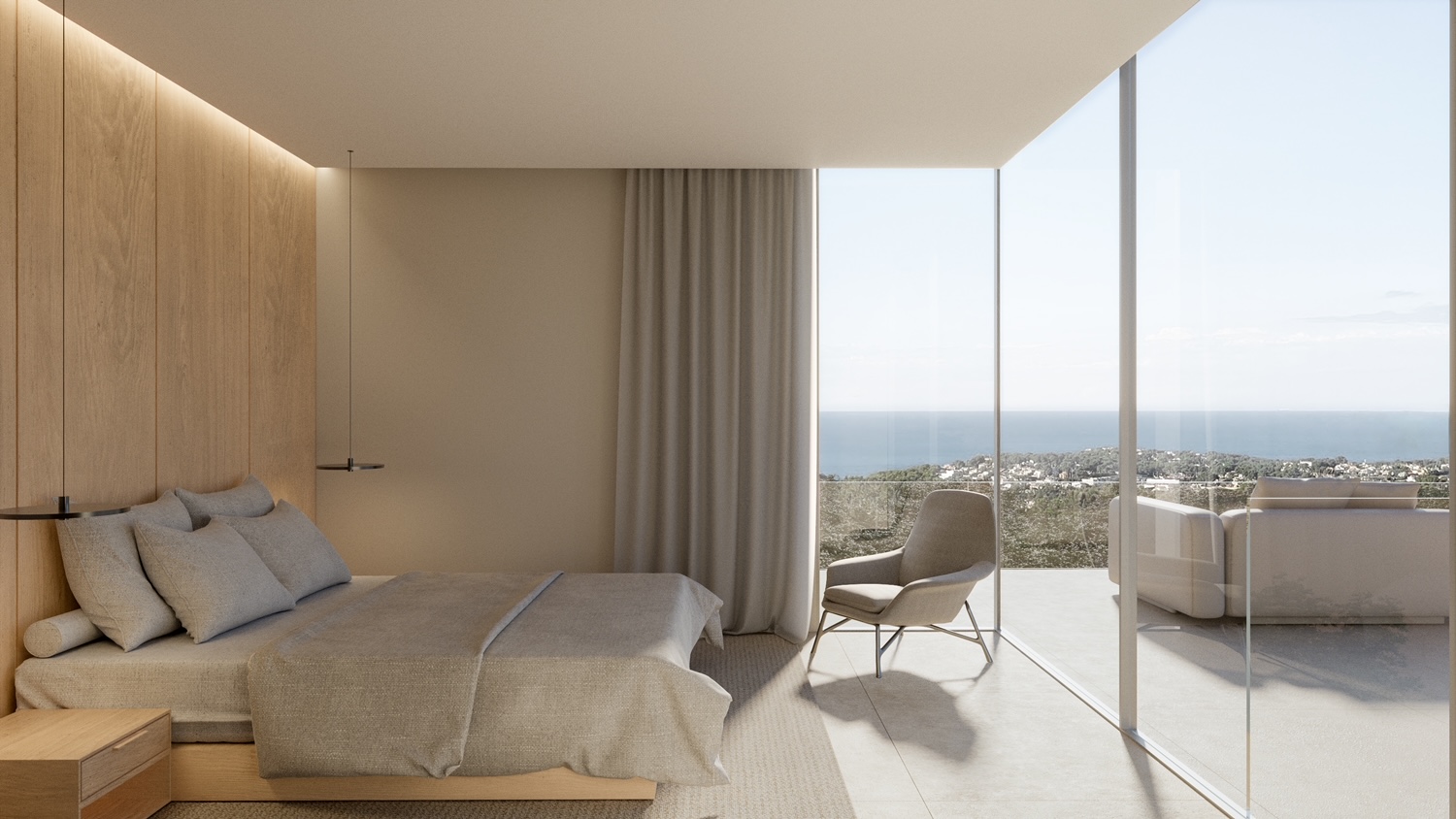 Villa moderna en Benissa, La Fustera con vistas al mar y ascensor