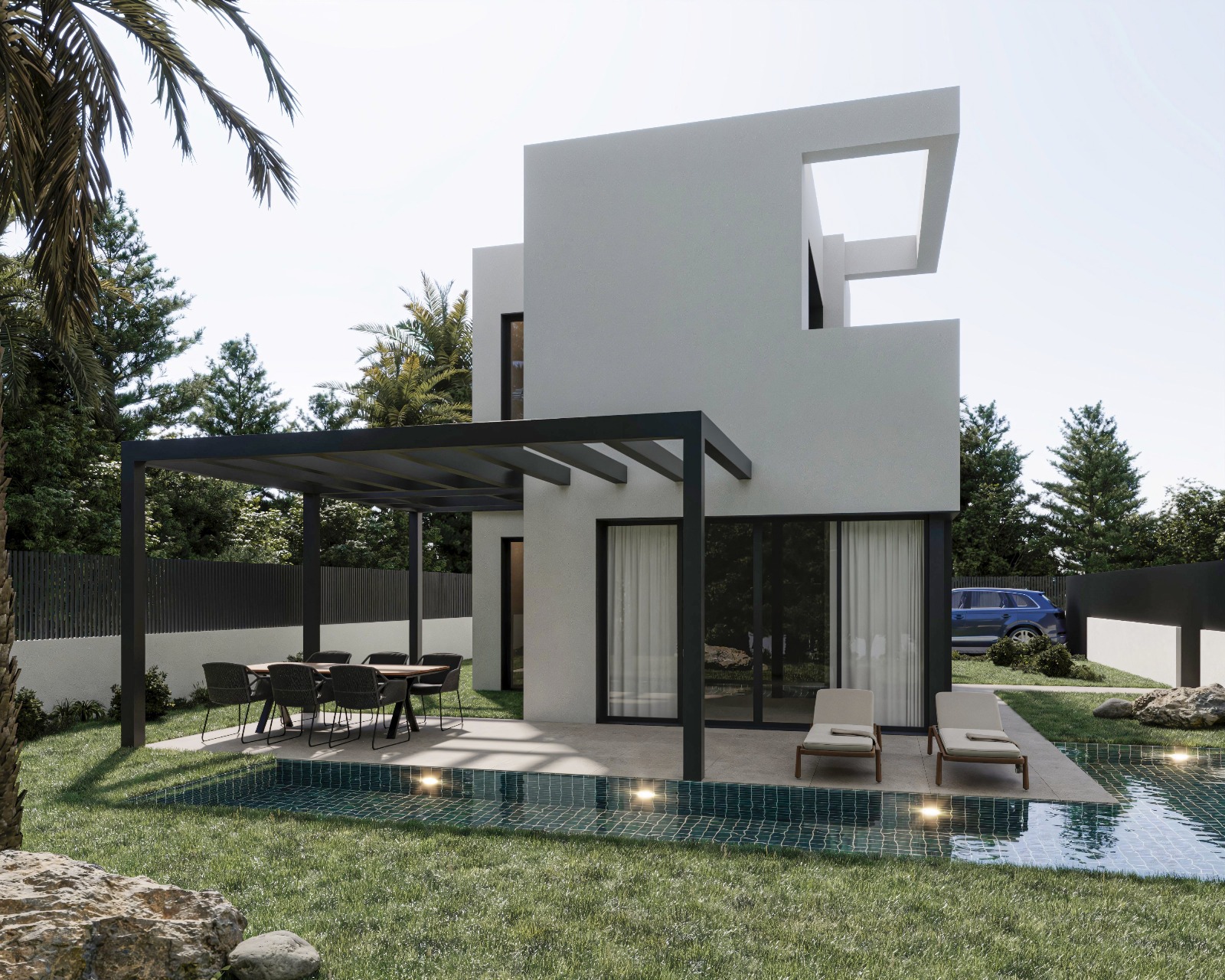 Villa moderna de bajo consumo en Alcalalí con vistas al valle