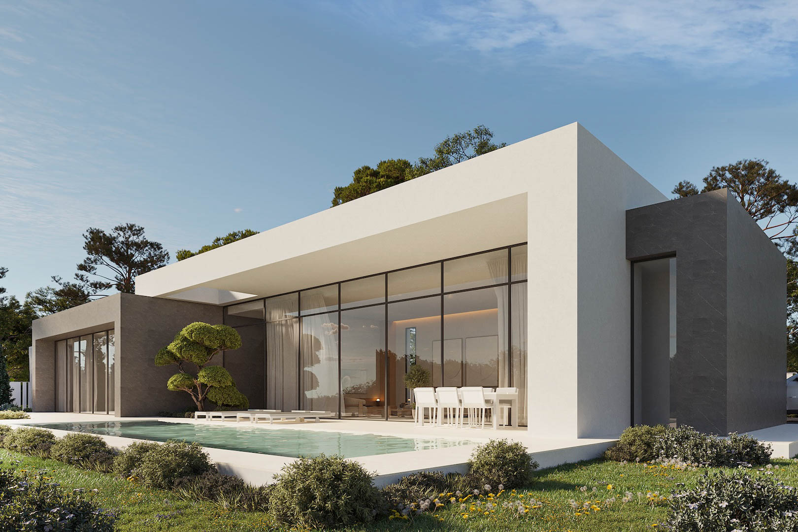 Villa moderna de obra nueva por Pepe Giner en Calpe con piscina